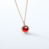 Garnet,Necklace,Pendants,,Gift,925 Silver,Jewelry,Grdeer