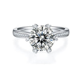 Round,Women's Ring,925 Sterling Silver,Moissanite,Jewelry,Grdeer