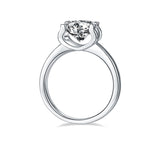 Round，S925 Silver ，Mosang Diamond， Women's Ring ，Jewelry，Grdeer