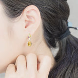 Bohemian Style 925 Sterling Silver Citrine Earrings | Natural Gemstone Jewelry | Fashionable Women's Choice-Grdeer