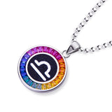 Rainbow Synthetic Gemstone 12 Zodiac Signs 925 Sterling Silver Necklace-Grdeer