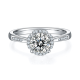 Round,Women's Ring,925 Sterling Silver,Moissanite,Jewelry,Grdeer