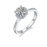 Round,Women's Ring,925 Sterling Silver,Moissanite,Jewelry,Grdeer