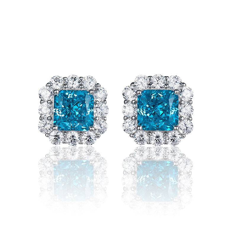 High carbon diamond,Square,Earrings,925 Silver,Moissanite,Jewelry,Grdeer