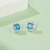 High carbon diamond,Square,Earrings,925 Silver,Moissanite,Jewelry,Grdeer