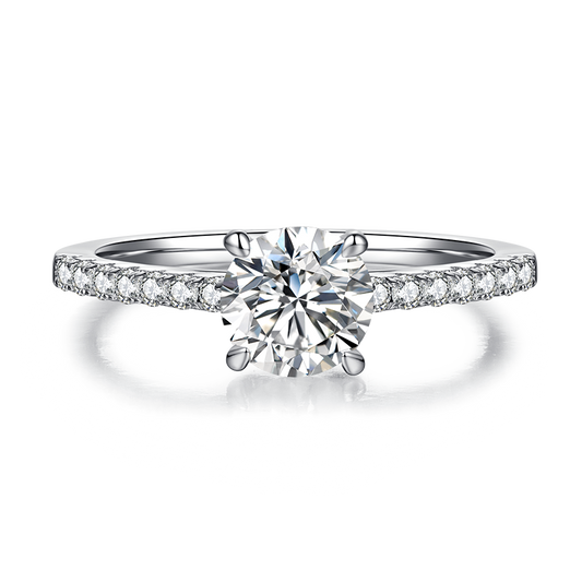 Round,Gift,Engagement ring,S925 silver,moissanite,Jewelry,Grdeer