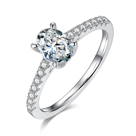 Egg-shaped,Gift,Engagement ring,S925 silver,moissanite,Jewelry,Grdeer