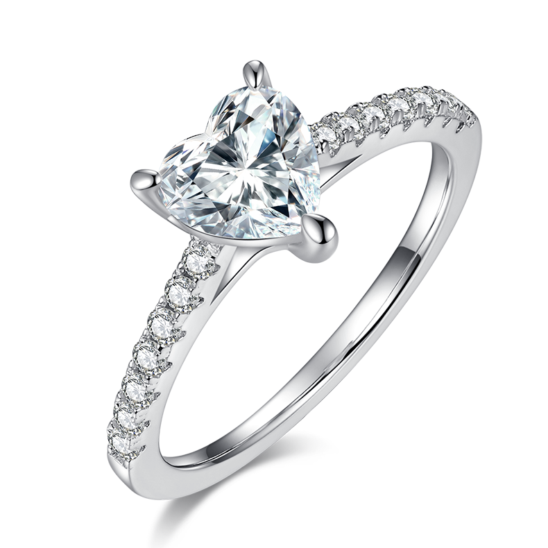 Heart-shaped,Gift,Engagement ring,S925 silver,moissanite,Jewelry,Grdeer