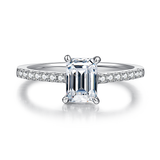 Rectangular,Gift,Engagement ring,S925 silver,moissanite,Jewelry,Grdeer