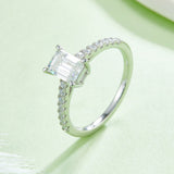 Rectangular,Gift,Engagement ring,S925 silver,moissanite,Jewelry,Grdeer