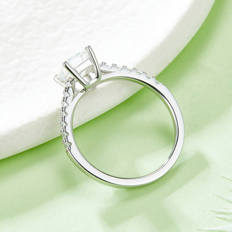 Rectangular,Gift,Engagement ring,S925 silver,moissanite,Jewelry,Grdeer