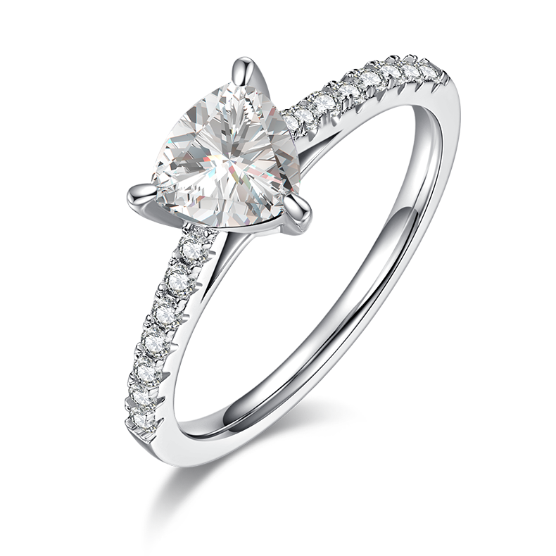 Gift,Engagement ring,S925 silver,Triangle,moissanite,Jewelry,Grdeer