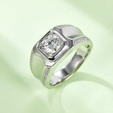 Round,Men, Ring,925 Sterling Silver,Moissanite,Jewelry,Grdeer