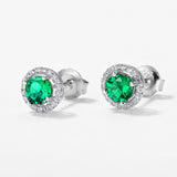 Earrings,cultured emerald,Gift,925 Silver,Jewelry,Grdeer