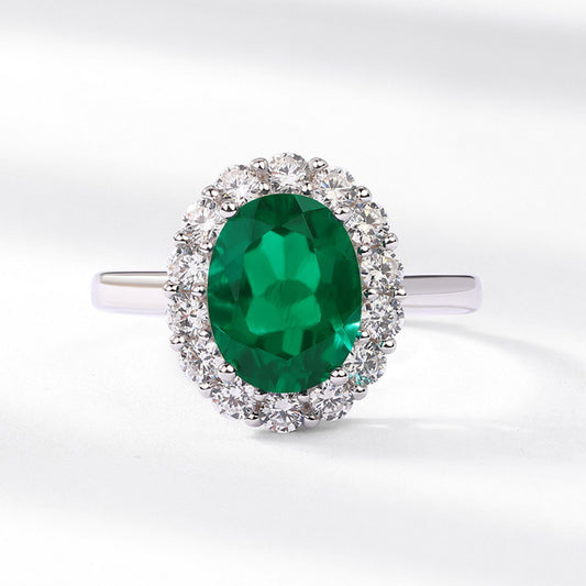 Ring,cultured emerald,Gift,925 Silver,Jewelry,Grdeer