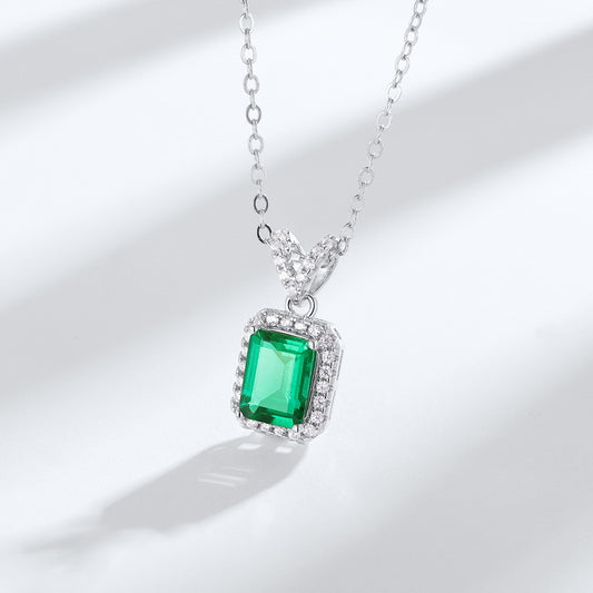 Necklace,cultured emerald,Gift,925 Silver,Jewelry,Grdeer