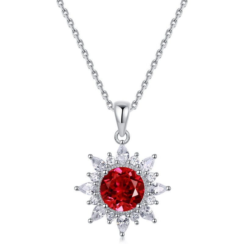 Necklace,Pendants,cultured emerald/ruby,Gift,925 Silver,Jewelry,Grdeer