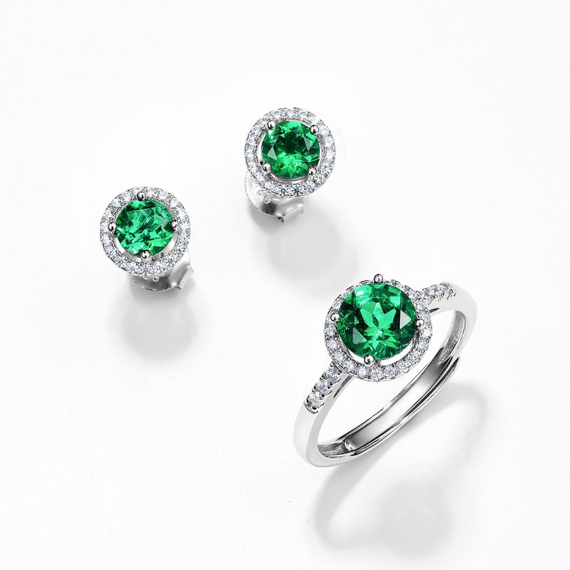 Earrings,cultured emerald,Gift,925 Silver,Jewelry,Grdeer