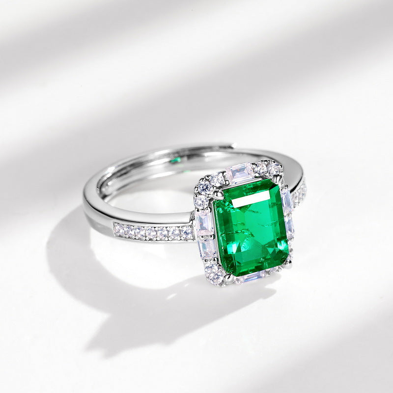 Ring,cultured emerald,Gift,925 Silver,Jewelry,Grdeer