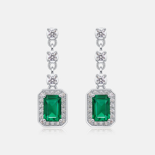 Earrings,cultured emerald,Gift,925 Silver,Jewelry,Grdeer