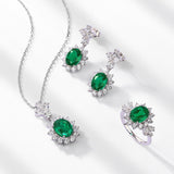 Necklace,cultured emerald,Gift,925 Silver,Jewelry,Grdeer