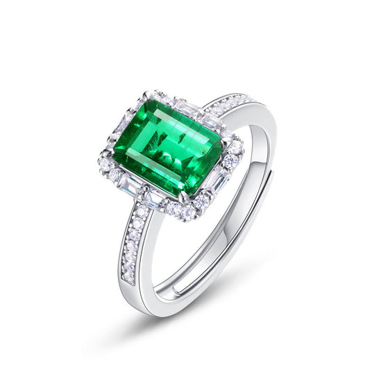 Ring,cultured emerald,Gift,925 Silver,Jewelry,Grdeer