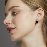 Snake Black Onyx S925 Sterling Silver Stud Earrings | Retro Punk Style | A Must-have Accessory for Fashionistas-Grdeer