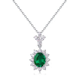 Necklace,cultured emerald,Gift,925 Silver,Jewelry,Grdeer