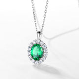 Necklace,cultured emerald,Gift,925 Silver,Jewelry,Grdeer