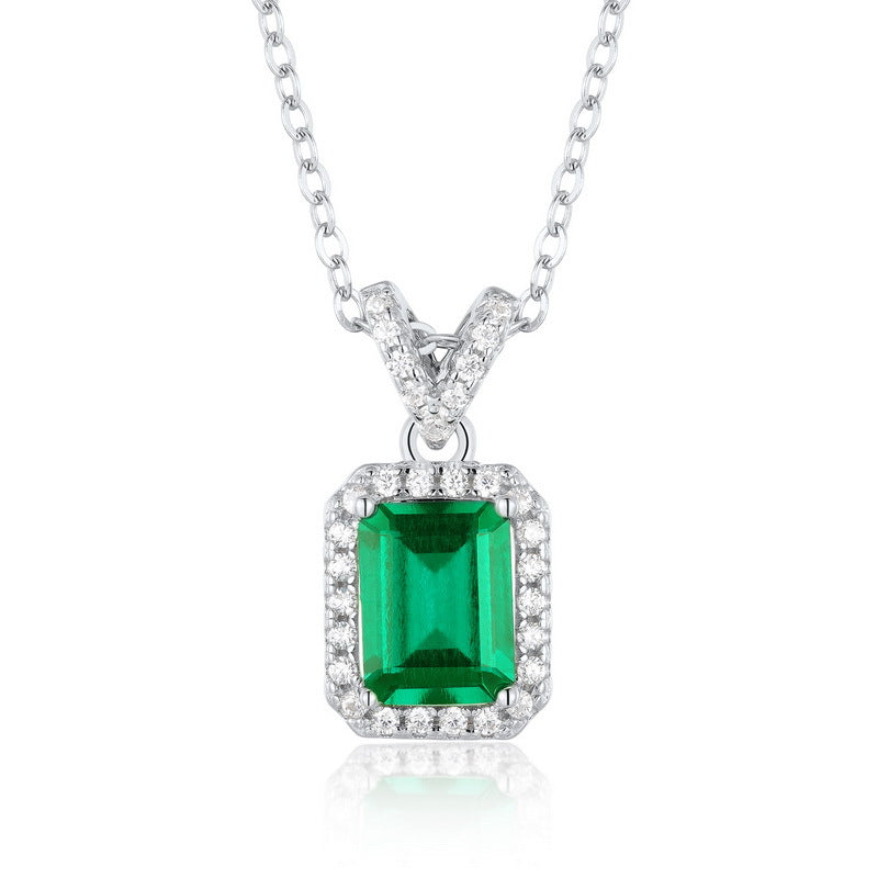 Necklace,cultured emerald,Gift,925 Silver,Jewelry,Grdeer