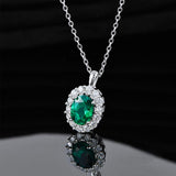 Necklace,cultured emerald,Gift,925 Silver,Jewelry,Grdeer