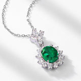 Necklace,cultured emerald,Gift,925 Silver,Jewelry,Grdeer