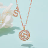 A-Z  Model S925 Silver Moissanite Light Luxury Letter Necklace-Grdeer