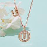 A-Z  Model S925 Silver Moissanite Light Luxury Letter Necklace-Grdeer