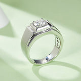 Round,Men, Ring,925 Sterling Silver,Moissanite,Jewelry,Grdeer