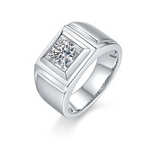 Round,Men, Ring,925 Sterling Silver,Moissanite,Jewelry,Grdeer