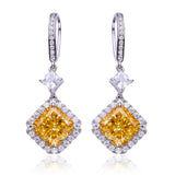 High carbon diamond , Square,Pendant,Earrings,925 Silver,Moissanite,Jewelry,Grdeer