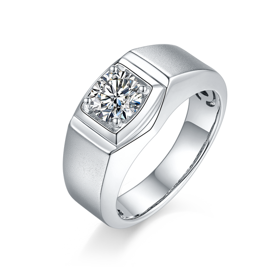 Round,Men, Ring,925 Sterling Silver,Moissanite,Jewelry,Grdeer