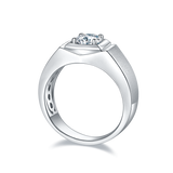 Round,Men, Ring,925 Sterling Silver,Moissanite,Jewelry,Grdeer