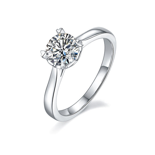 Round,Women's Ring,925 Sterling Silver,Moissanite,Jewelry,Grdeer