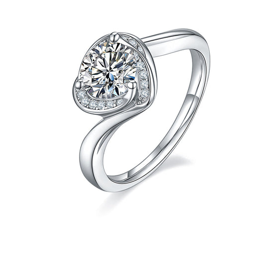 Round,Women's Ring,925 Sterling Silver,Moissanite,Jewelry,Grdeer