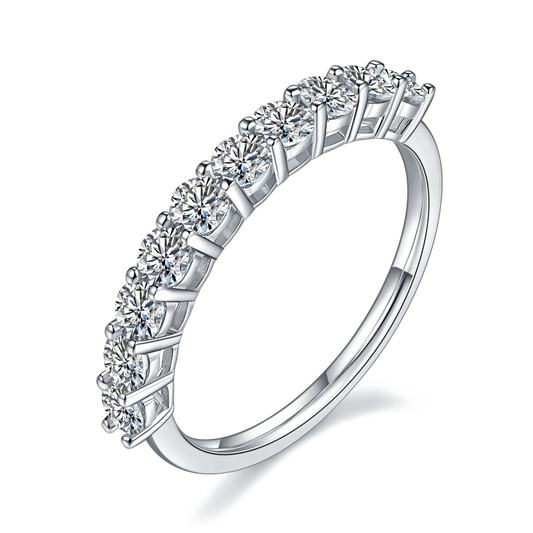 Round,Eternity Band,Rings,925 Sterling Silver,Moissanite,Jewelry,Grdeer