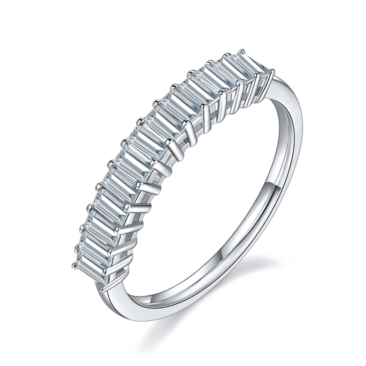 Rectangular,Eternity Band,Rings,925 Sterling Silver,Moissanite,Jewelry,Grdeer