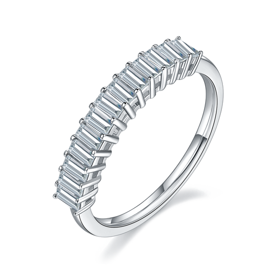 Rectangular,Eternity Band,Rings,925 Sterling Silver,Moissanite,Jewelry,Grdeer