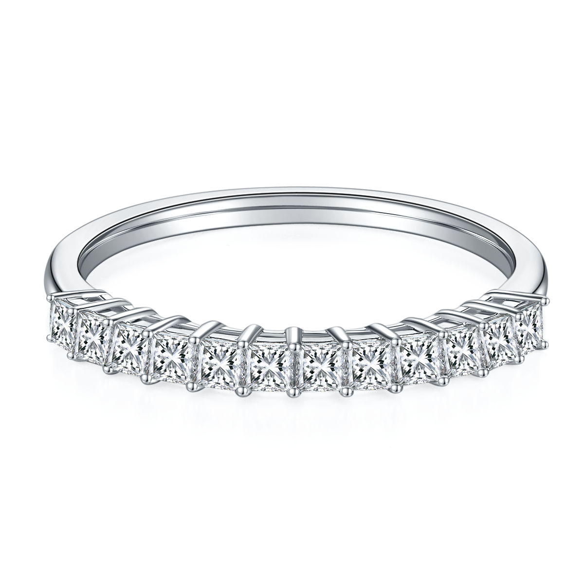  Square,Eternity Band,Rings,925 Sterling Silver,Moissanite,Jewelry,Grdeer