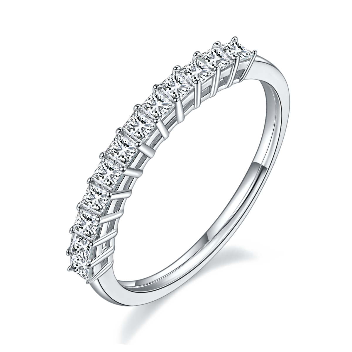  Square,Eternity Band,Rings,925 Sterling Silver,Moissanite,Jewelry,Grdeer