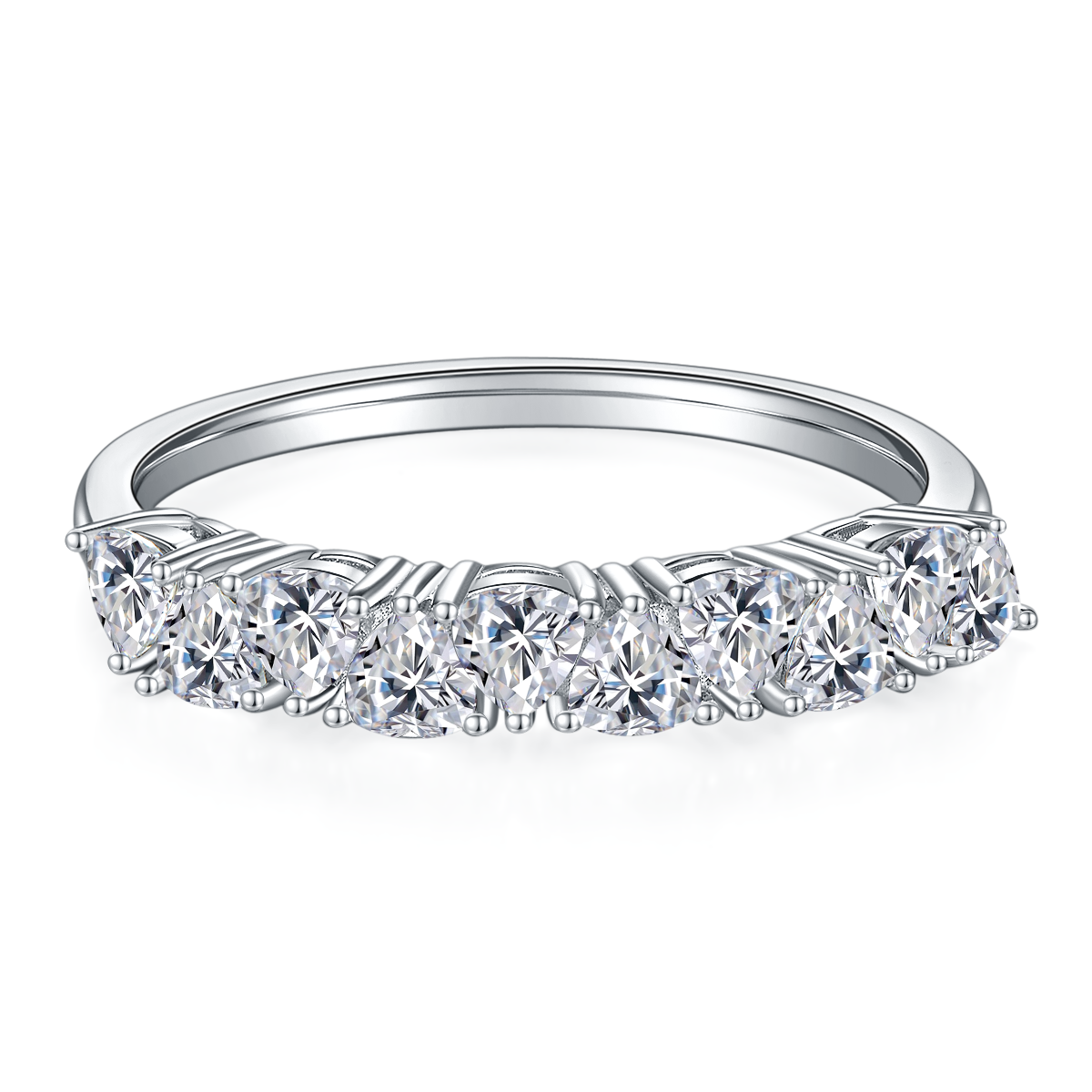 Triangle,Eternity Band,Rings,925 Sterling Silver,Moissanite,Jewelry,Grdeer