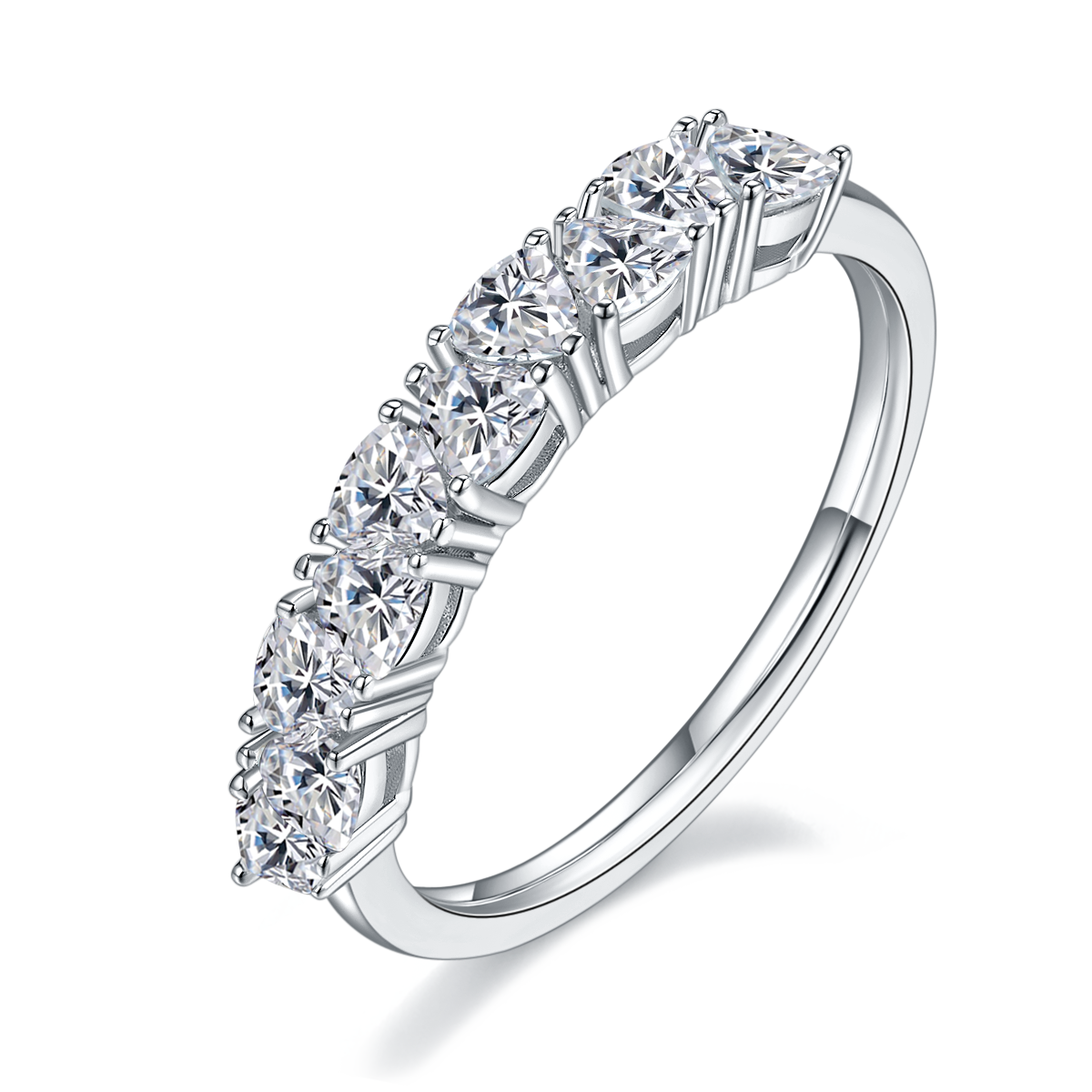 Triangle,Eternity Band,Rings,925 Sterling Silver,Moissanite,Jewelry,Grdeer