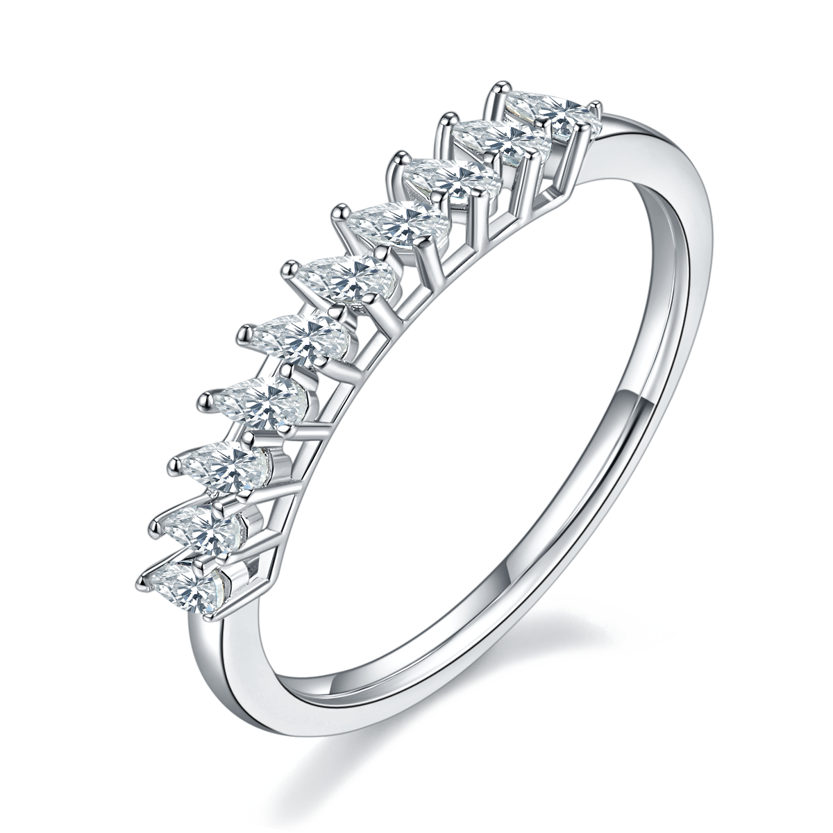  Pear shaped,Eternity Band,Rings,925 Sterling Silver,Moissanite,Jewelry,Grdeer