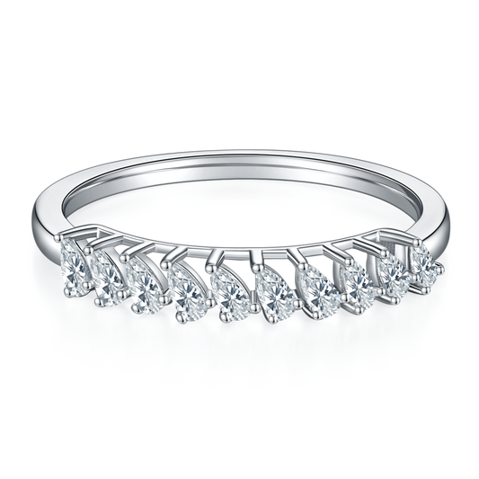  Pear shaped,Eternity Band,Rings,925 Sterling Silver,Moissanite,Jewelry,Grdeer